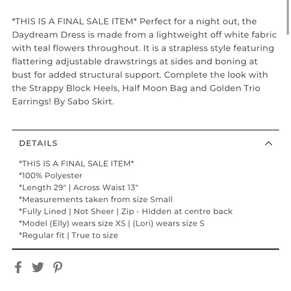 sabo skirt size chart